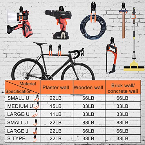Garage Hooks Heavy Duty (4 X Medium U hooks)