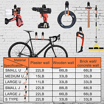 Garage Hooks Heavy Duty (4 X Medium U hooks)