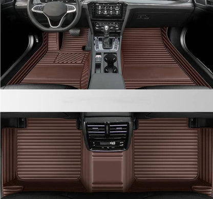Custom All Weather Protection Leather Car Floor Mats for Cars Sedan SUV Sports Car Waterproof Floor Mat (3D Brown)