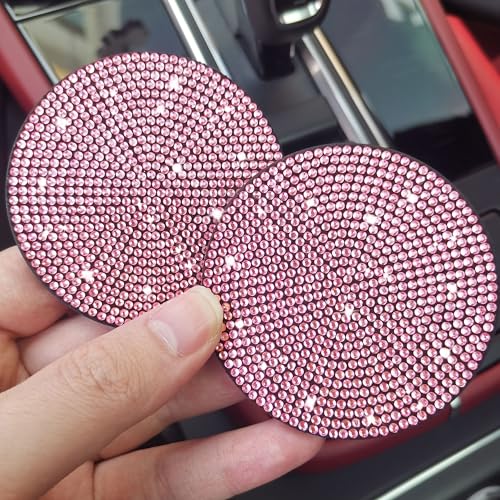 2pcs Bling Car Cup Holder Coaster (Pink / 2pcs)