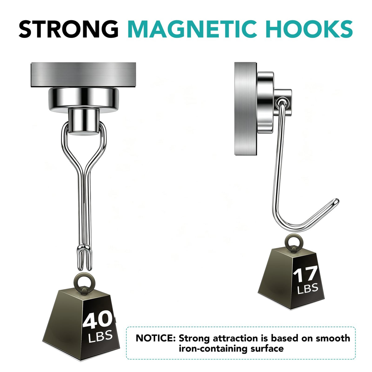 Magnetic Hooks (Silver / 0.79in)