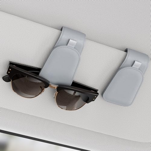 Magnetic Sunglass Holder for Car Visor (Light Gray)