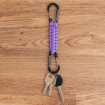 Paracord Keychain Carabiner Clip (1 Pink 1 Purple)