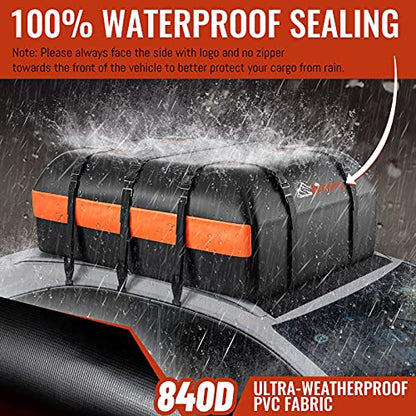 Car Rooftop Cargo Carrier Bag (Black-21 Cubic Feet)