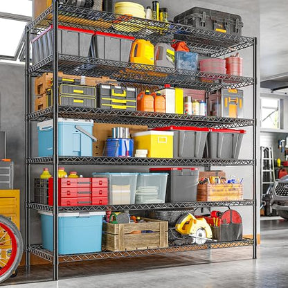 6 Tier Heavy Duty Wire Shelving Unit (83"H x 55.5"W x 18"D)
