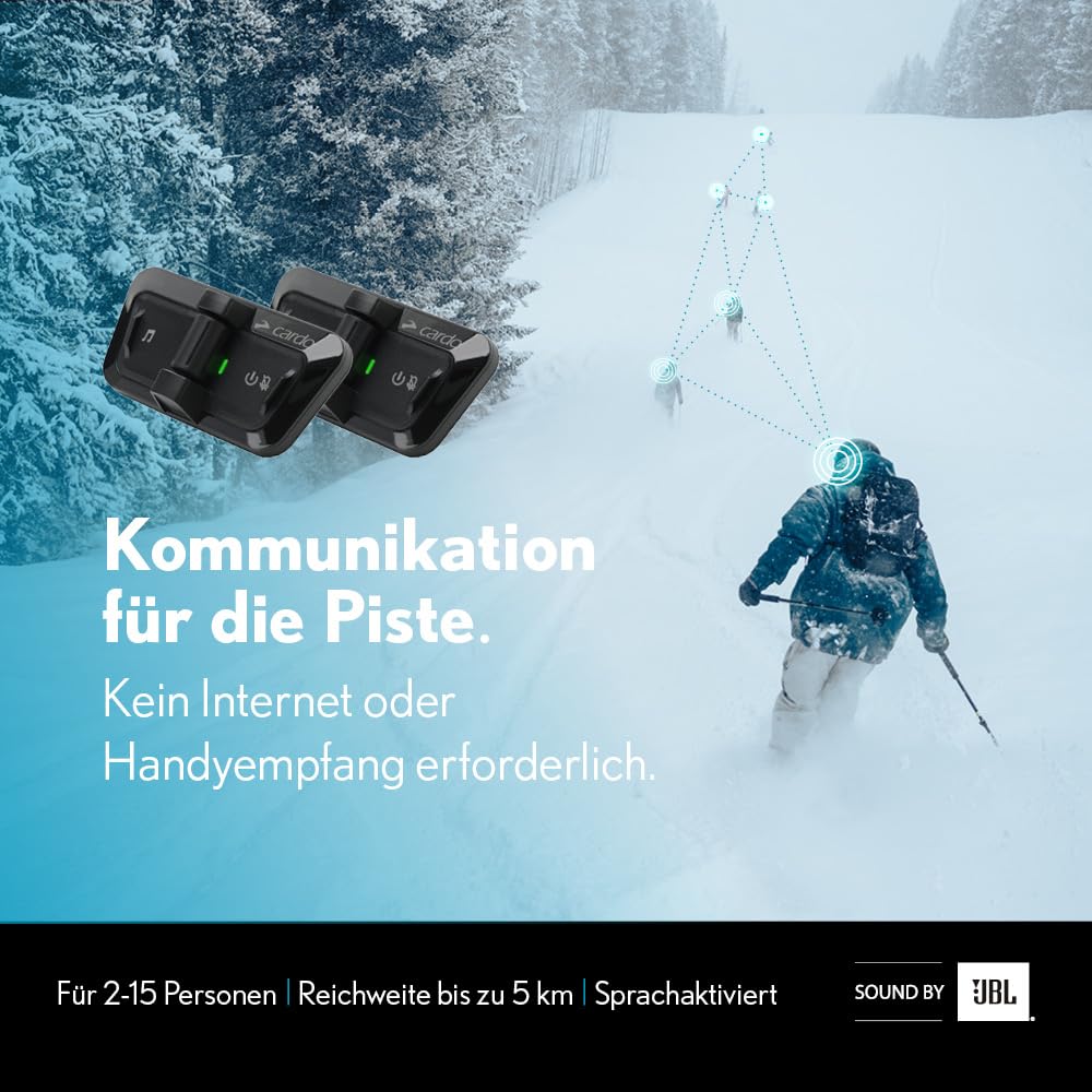 Packtalk Outdoor Helmet Communication System for Skiing (Outdoor White / Dual Pack)