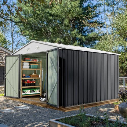 10x8 FT Outdoor Storage Shed (Gray / 10x8 FT)