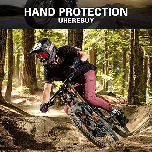Motorcycle Gloves Touch Screen Full Finger Riding Gloves Knuckle Protection for Men and Women for Dirt Riding (Red / Large)