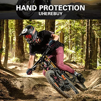Motorcycle Gloves Touch Screen Full Finger Riding Gloves Knuckle Protection for Men and Women for Dirt Riding (Red / Large)