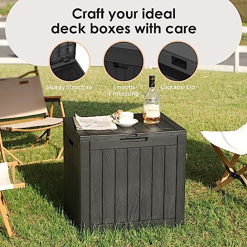 35 Gallon Lockable Resin Deck Box (Black / 35 gallons)