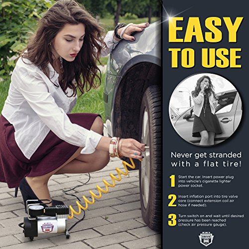 Tire Inflator Portable Air Compressor (Yellow)