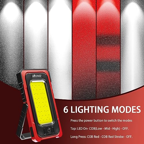Rechargeable Portable Magnetic Work Light (USB + Solar Charging / Red)