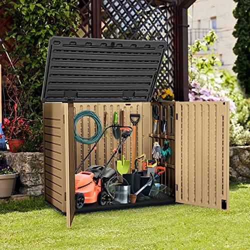 Outdoor Resin Storage Sheds (Medium-4.3x3.4ft / Brown)