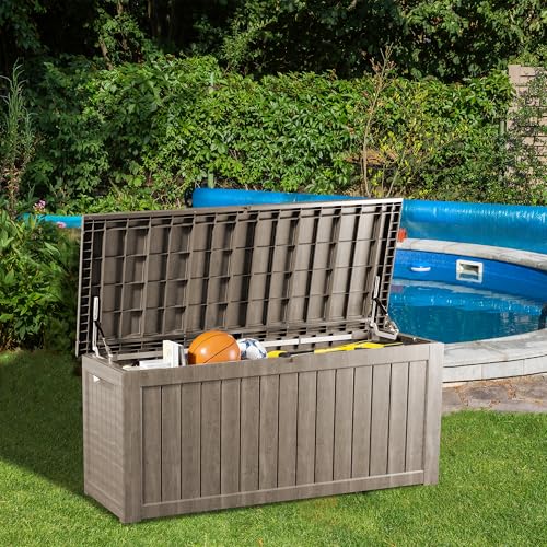 200 Gallon Lockable Resin Deck Box (Gray / 200 gallons)