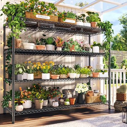 4 Tier Heavy Duty Metal Shelving Unit (60''W X 24'' D X 65.3'' H)