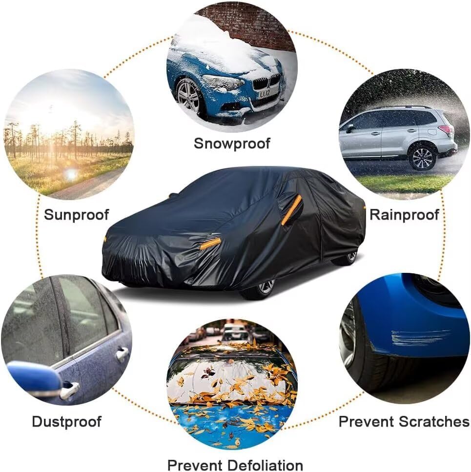 7 Layers Waterproof Sedan Car Cover for Ford Taurus 1991 (PE-Black / Custom Fit Ford Taurus)