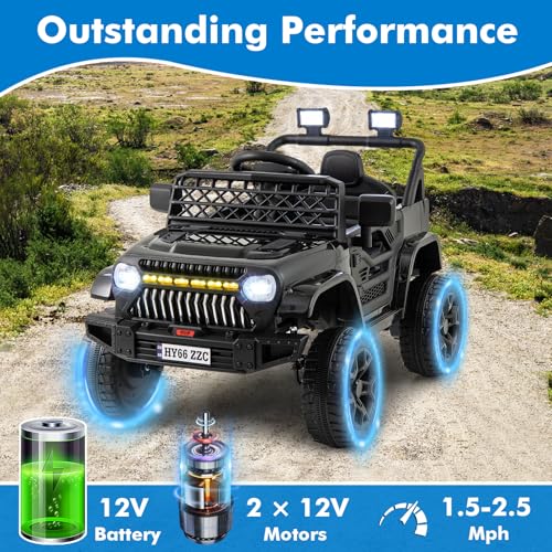 Kids Ride On Truck (Black / 37" × 24.5" × 25.5'')
