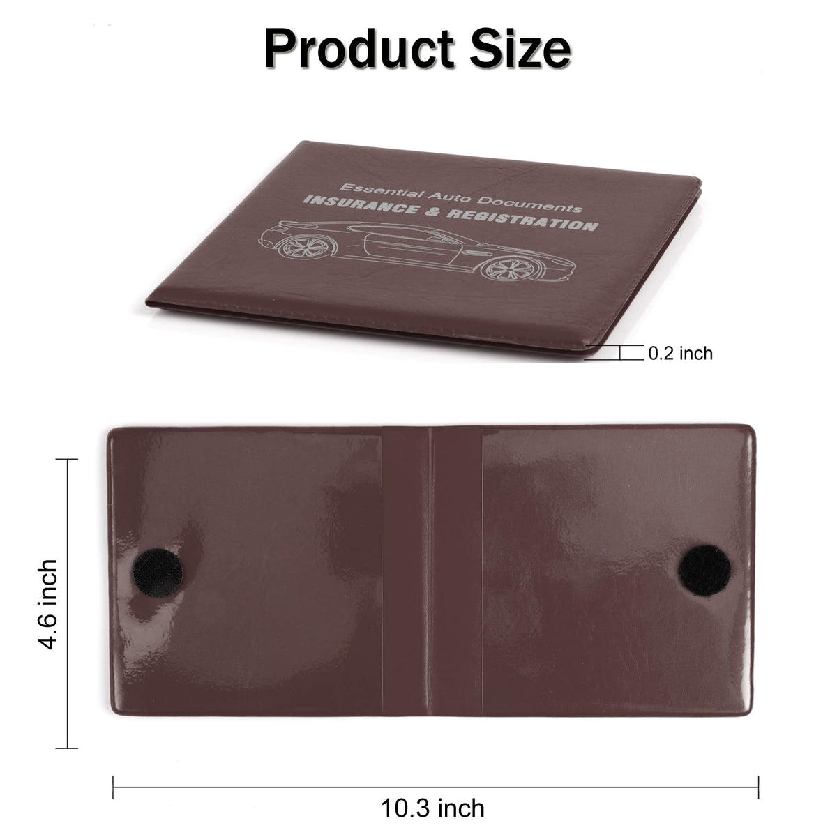 Car Registration and Insurance Card Holder (Leather Brown)