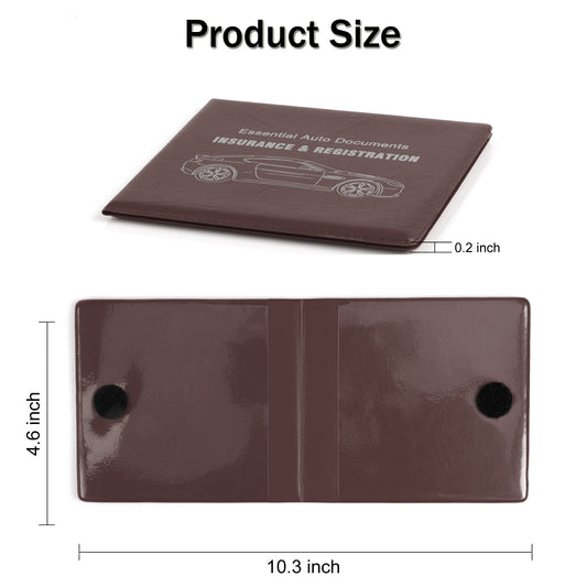 Car Registration and Insurance Card Holder (Leather Brown)