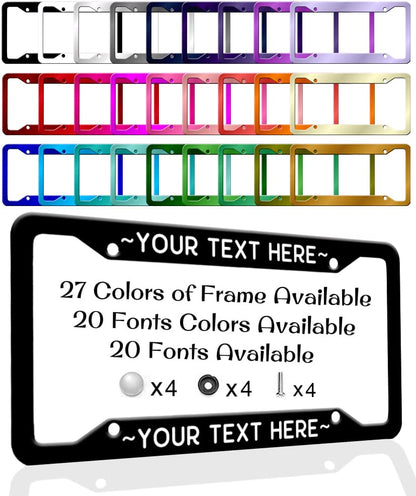 Custom License Plate Frames (4Holes-6.3x12.2 Inch)