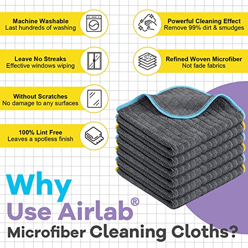 Glass Polishing Streak Free Miracle Cleaning Cloth (Grey-yellow Blue)