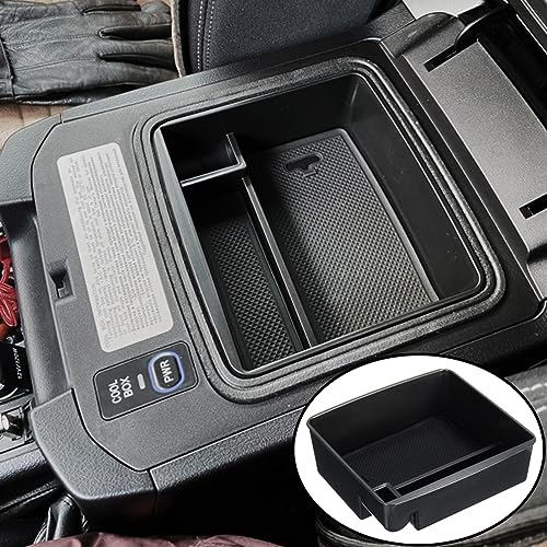 Center Console Organizer Container Tray Armrest Storage Box Phone Holder For Toyota Land Cruiser Prado J120 (Black)