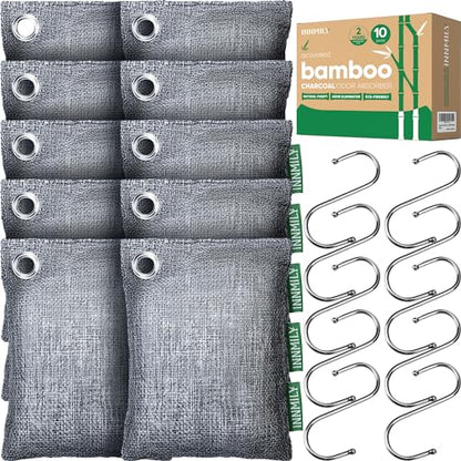 Activated Charcoal Odor Absorber (10 Packs / For Strong Odor)