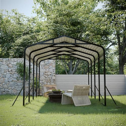 12x20 FT Metal Carport (Gray / 12x20FT)