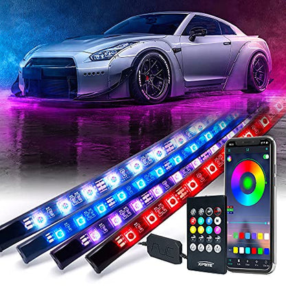 4Pcs Underglow LED Lights for Cars (4PCS With APP)