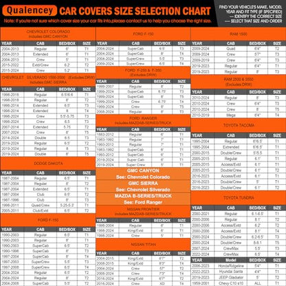 Truck Car Cover Waterproof All Weather Full Outdoor Pickup Cover Rain UV Protection (T5 Fit Truck Length 251 to 266 inch)
