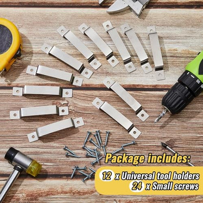 6 Pcs Tape Measure Clip Tape Measure Holder with Screws (Silver)