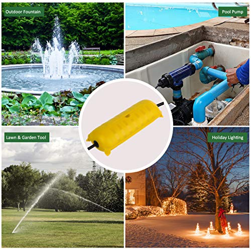 Outdoor Extension Cord Safety Cover (Yellow / Medium Box: 9.5" L x 3" W x 2.9" H)
