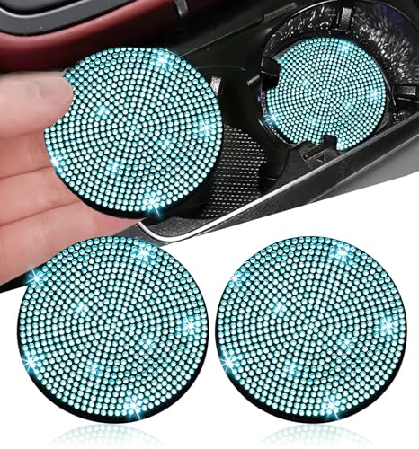2pcs Bling Car Cup Holder Coaster (Aquamarine / 2pcs)