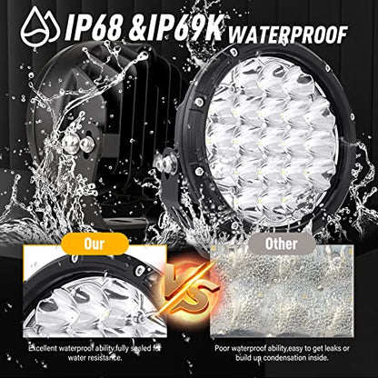 Round LED Offroad Lights 7inch LED Off Road Lights for Trucks (White 6000K Driving Lights / 7Inch)