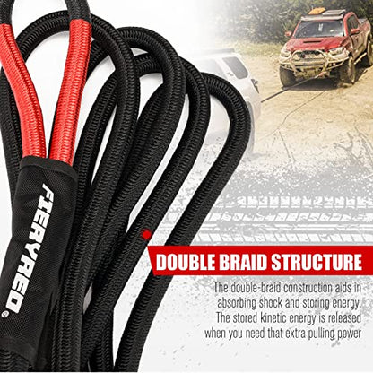 Kinetic Energy Recovery Rope 30FT 7 (Black / 7/8" 30FT,No Shackle)
