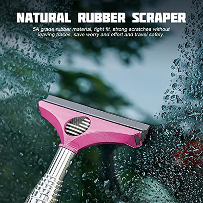 38.6 Inch Telescopic Mirror Squeegee (Pink/Black Flag)