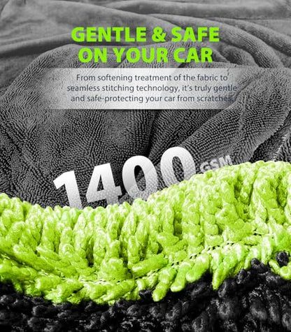 Full Sized SUV Drying Towel (Darkgray-greenyellow)