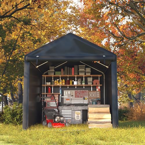 5x7 FT Carport Storage Shed (Gray / 5x7)