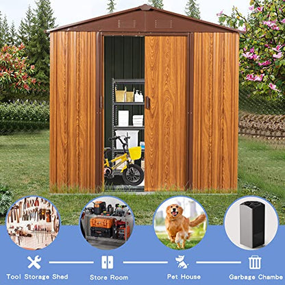 6x6 FT Outdoor Storage Shed (6x6 FT/No Window / Coffee)