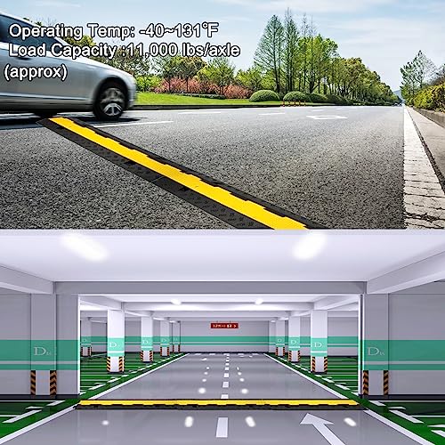 Cable Ramp 4 Pack 2 Channel 11000lbs axle Capacity Floor Cable Cord Protector (4 Pack 2 Channel)