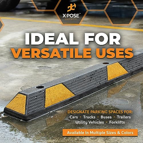 48" Heavy Duty Rubber Parking Stopper (1) Yellow Parking Stoppers / 2) 48 Inch)