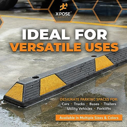 48" Heavy Duty Rubber Parking Stopper (1) Yellow Parking Stoppers / 2) 48 Inch)