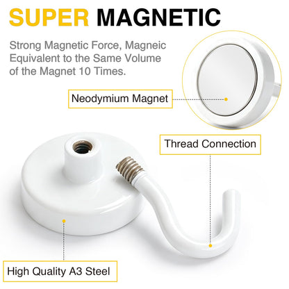 Magnetic Hooks 20pcs 85lbs Cruise Essentials 2026 Magnet Hook White (White / 0.98in)