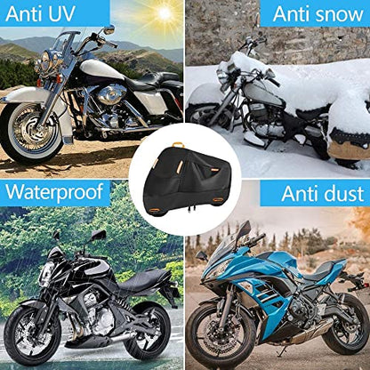 Motorcycle Cover Heavy Duty for 108" Cruiser Touring (Black / XXXXL (108" x 37" x 55"))