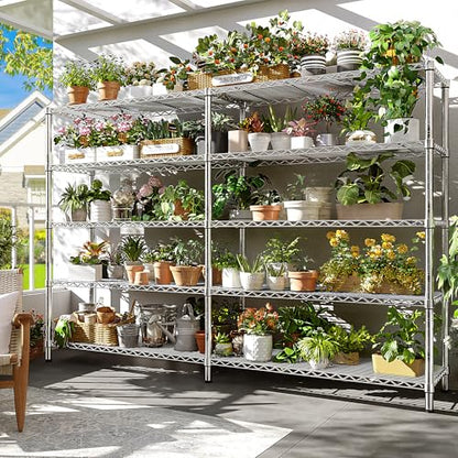 Chrome Metal Shelving (Chrome-70" W*15.8" D*72.4" H)