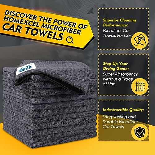 Microfiber Cleaning Cloths 12 Pack (Grey / 16 x 16 Inch)