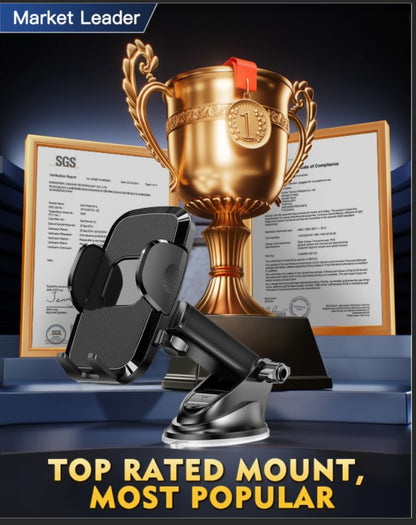 Military grade Construction] Phone Holders for Your Car【Upgraded Suction & Clip】Cell Smartphone Mount Universal Windshield Dashboard Vent Stand Truck Cradle for iPhone 17 Pro Max 16 15 Samsung