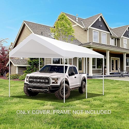 10' x20' Carport Replacement Canopy Cover White (10' x 20' / White)