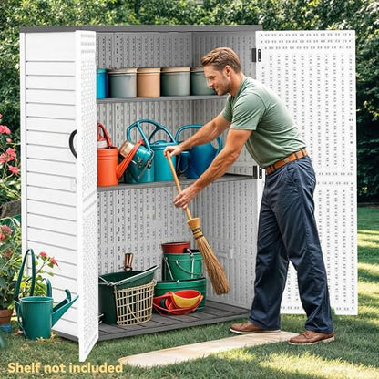 59 Cu. Ft. Vertical Storage Shed (Extra Tall-59 Cu Ft / Light Gray)