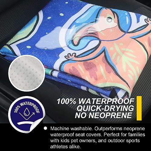 Back Seat Cover for Car Trucks Van SUV (Rear Bench Seat Towel / Cartoon Dinosaur)